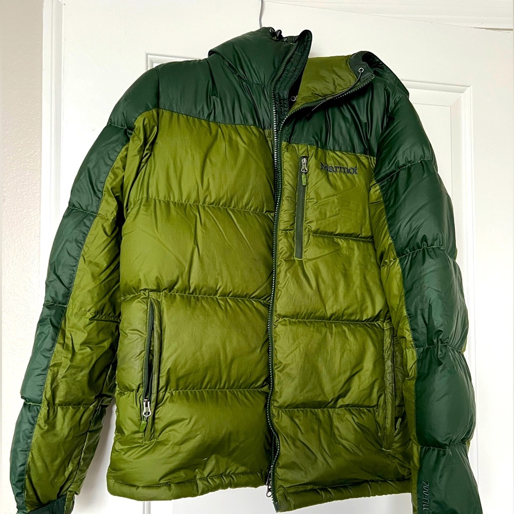 Two tone Marmot puffer jacket
